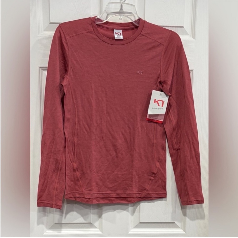 Kari Traa Women's XL Lucie Long-Sleeve Top Pink NWT 100% Wool Base Layer Ski